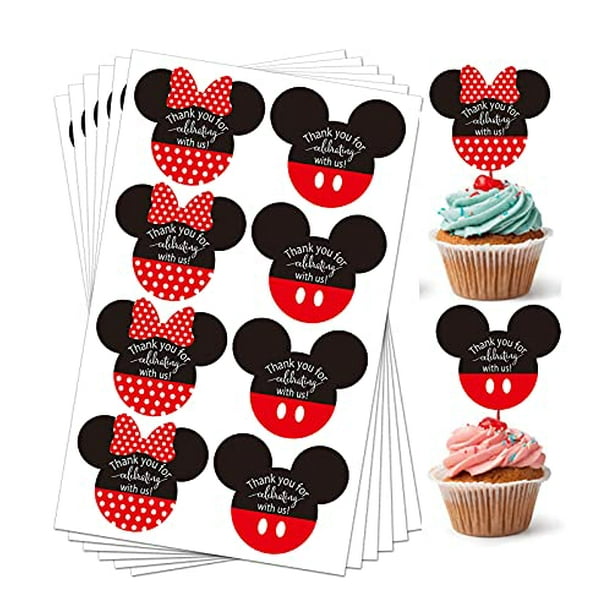 60Pcs PVC Mickey Stickers Childrens Birthday Party Decorations Supplies Perfect for Mickey Mouse Themed Birthday Party Mickey Mouse Stickers 